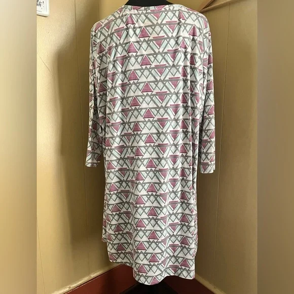 Muk Luks Geometric Patterned Long Sleepwear Dress Size XL Cozy Fall Winter - Picture 10 of 10